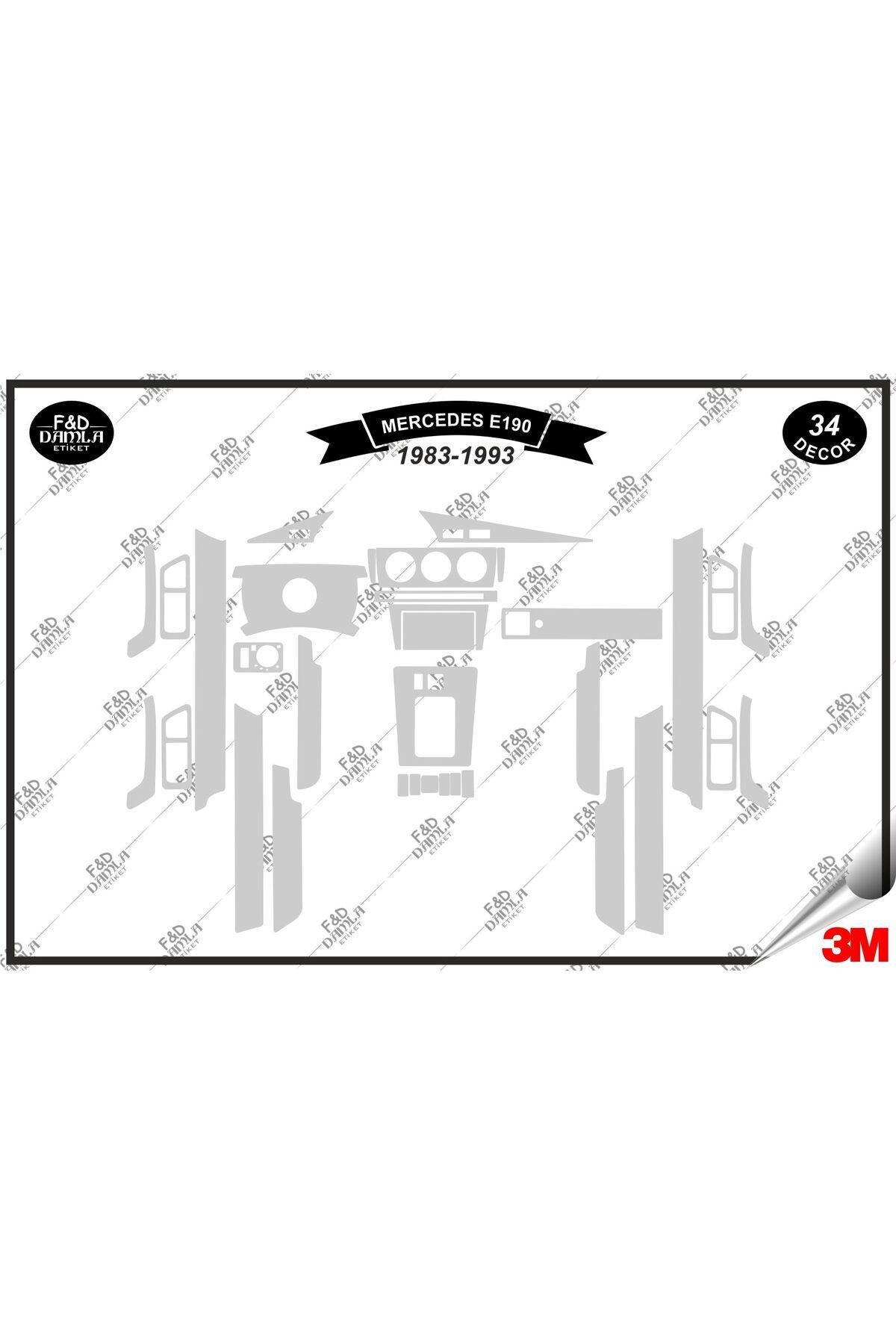 

Mercedes E-190 1983-1993 Torpido Konsol Trim Göğüs Maun Kaplama Set 34 Parça Gümüş
