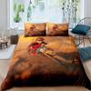 Three-Dimensional Motocross Rider Bed Cover Kit Gentle Microfiber Fabric Red Black Dirt Bike Extreme Sports Theme Motorcycle Pattern Style Bed