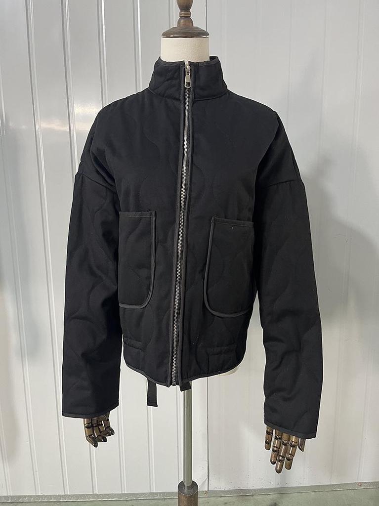 2025 Women's Urban Casual Washed Cotton Loose Stand Collar Jacket - Autumn/Winter Collection