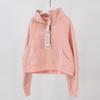 Women's High Collar Thick Sweater: Long Sleeve, Half-Zip, Loose Fit for Jogging, Fitness & Yoga In Autumn and Winter.