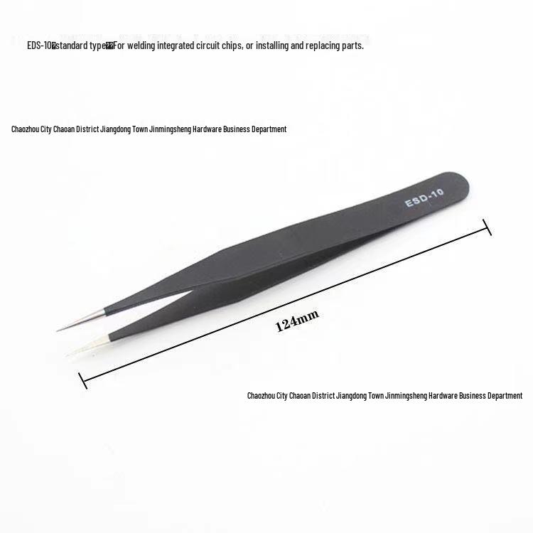 Anti-Static Stainless Steel Fine Tip Bent Tweezers for Precision in Eyelash, Eyebrow, Bird's Nest, and Hair Removal