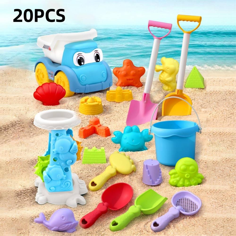 

Складной набор игрушек для пляжа, разноцветные игровые приспособления для песка, креативный набор для копания в песке унисекс 20PCS-Multicolor