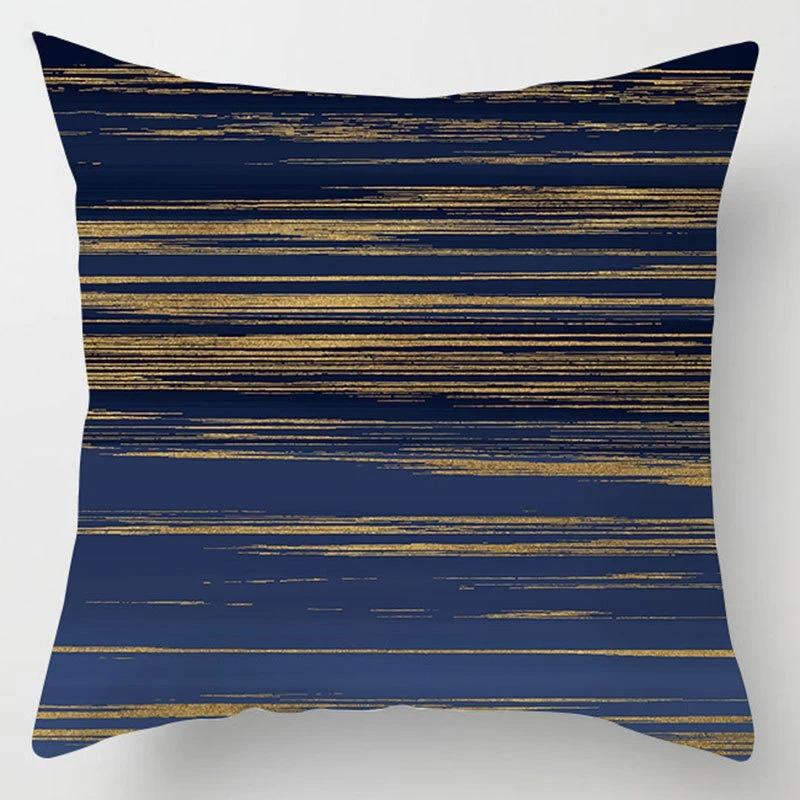 Blue Geometric Shiny Pattern Pillowcase Office Living Room Home Pillowcase Car Ornaments