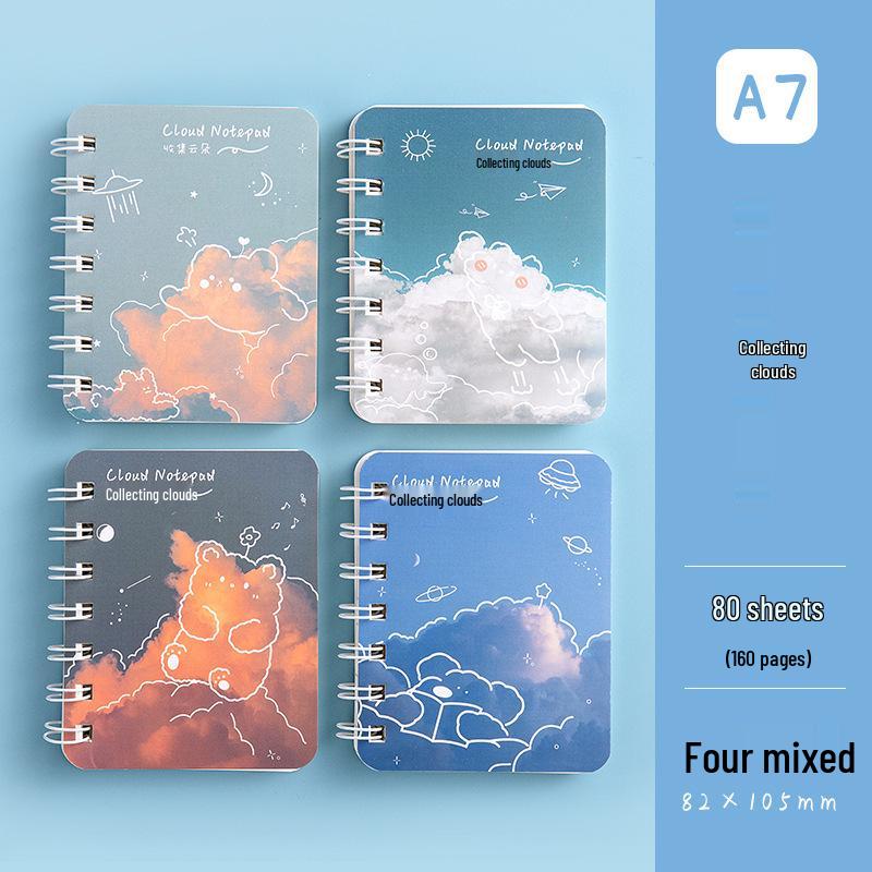 High-Value A7 Spiral Notebook - Cartoon Themed, Lined, Mini, Portable, Ideal for Elementary Students and Kids' Diaries