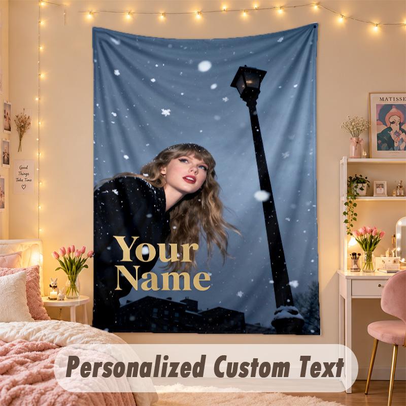 Custom Personalized Tapestry,Taylor Swift Print Custom Name Text Wall Art Hanging for Bedroom
