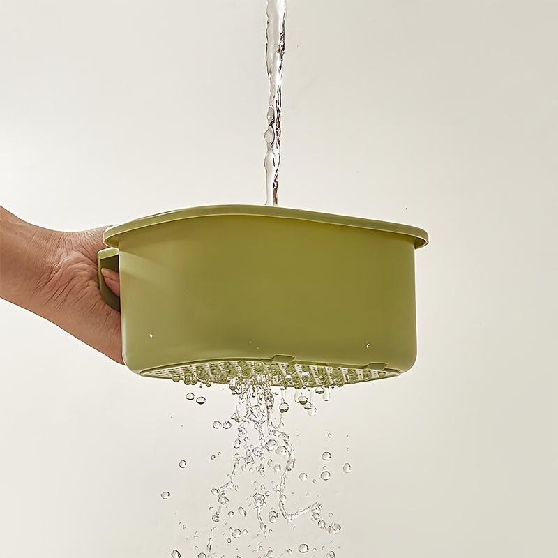 1pc Sink Drain Basket - Duty Hanging Drainer with Overflow Hole, Kitchen Sink Filter, Plastic Sink Strainer for Dishwashing, Prevents Clogs