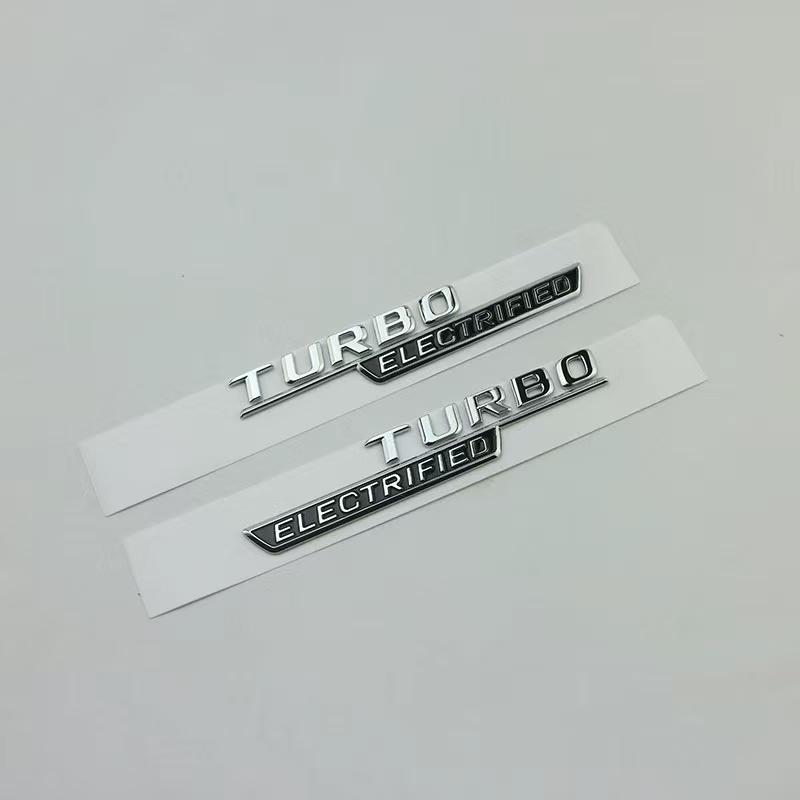 3D New Turbo_electrified Turbo-ELECTRIFIED Underline ABS Emblem for Mercedes Benz Amg C43 2022 Car Fender Nameplate Logo Sticker BB1