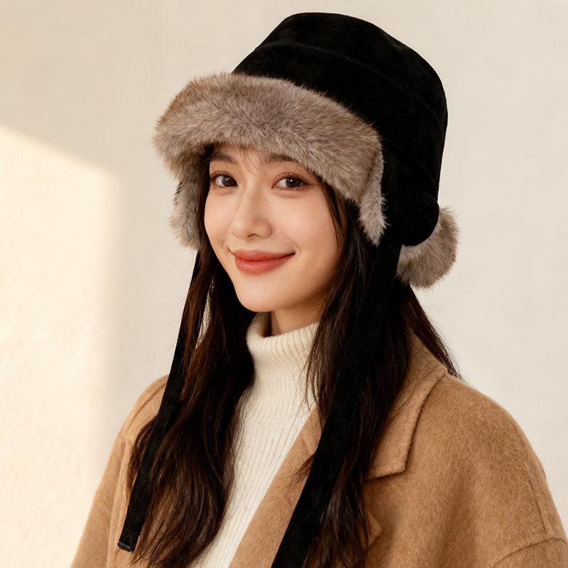 Women S Faux Suede Thick Earflap Winter Hat Multi Wear Fisherman Cap Mongolian Hat