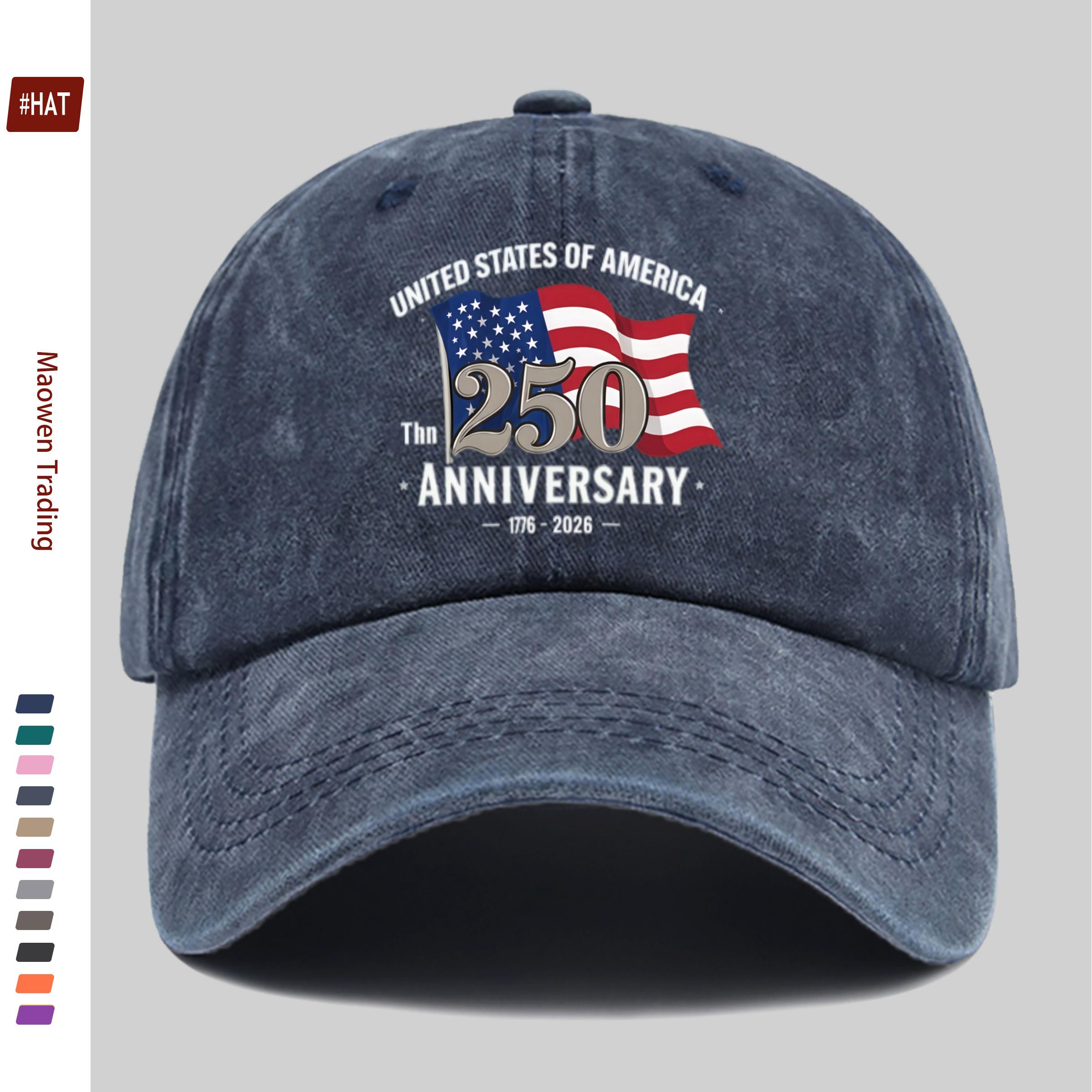 pc th Anniversary of the Founding of the United States Commemorative Printed Baseball Cap Decorated with an American Flag P 1pc