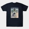 Men Black Print T-shirt Victorian Raven #1 No-Cut Transfer Paper Print Cotton Tshirt