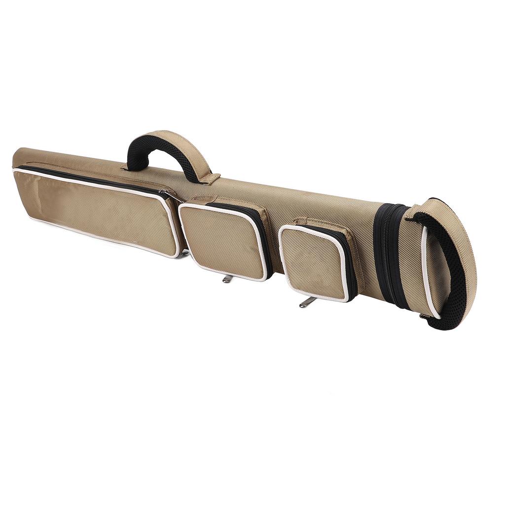 2 X 4 Pool Cue Case Water Resistant Billiard Stick Carrying Bag with Shoulder Strap and Handle Khaki