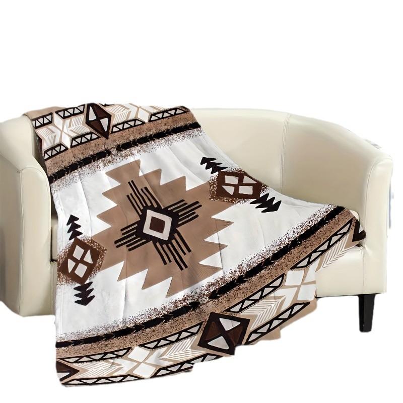 Bohemian Blanket Flannel Blanket Tribal Print Blanket Camping Bed Outdoor Sofa Office Blanket