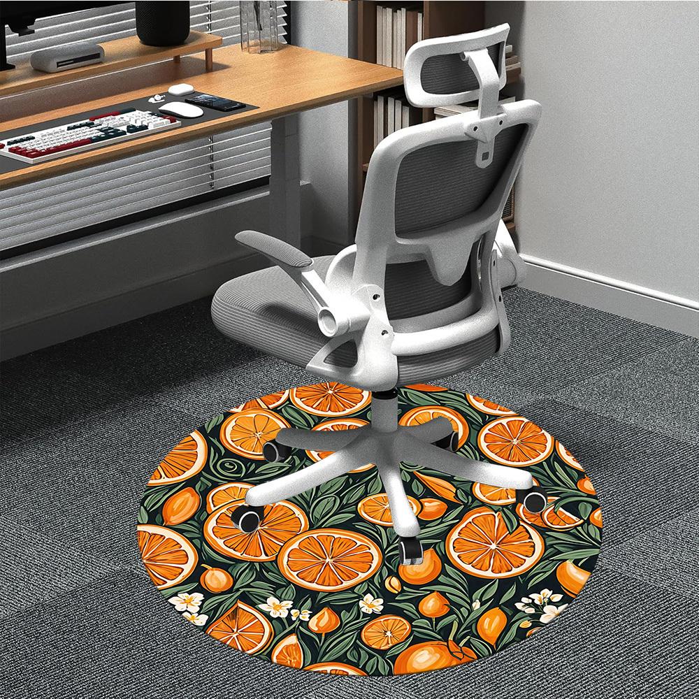

1pc Oranges, Citrus Chair Carpet for Office, Non-slip, Soft and Durable Office Rug, Perfect for Office yy260127122 80cm by 80cm