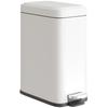 5L Rectangular Compact Bin Steel Body Removable Bucket Quiet-Close Lid W/ Pedal Lid Rubbish Trash Can Home Office Bedroom Bathroom Living Room