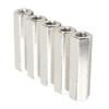 5 Pcs Hex Coupling Nut M10 X 1.5 Female Thread 17mm Outer Diameter 60mm Length Nuts Connector 304 Stainless Steel Silver Rod Coupling Nuts
