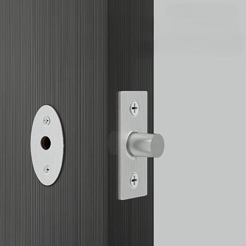 1pc Heavy-Duty Invisible Door Lock with Key - Fireproof Metal Pipe Design, Sturdy Safety Bolt Latch for Office & Manager Doors