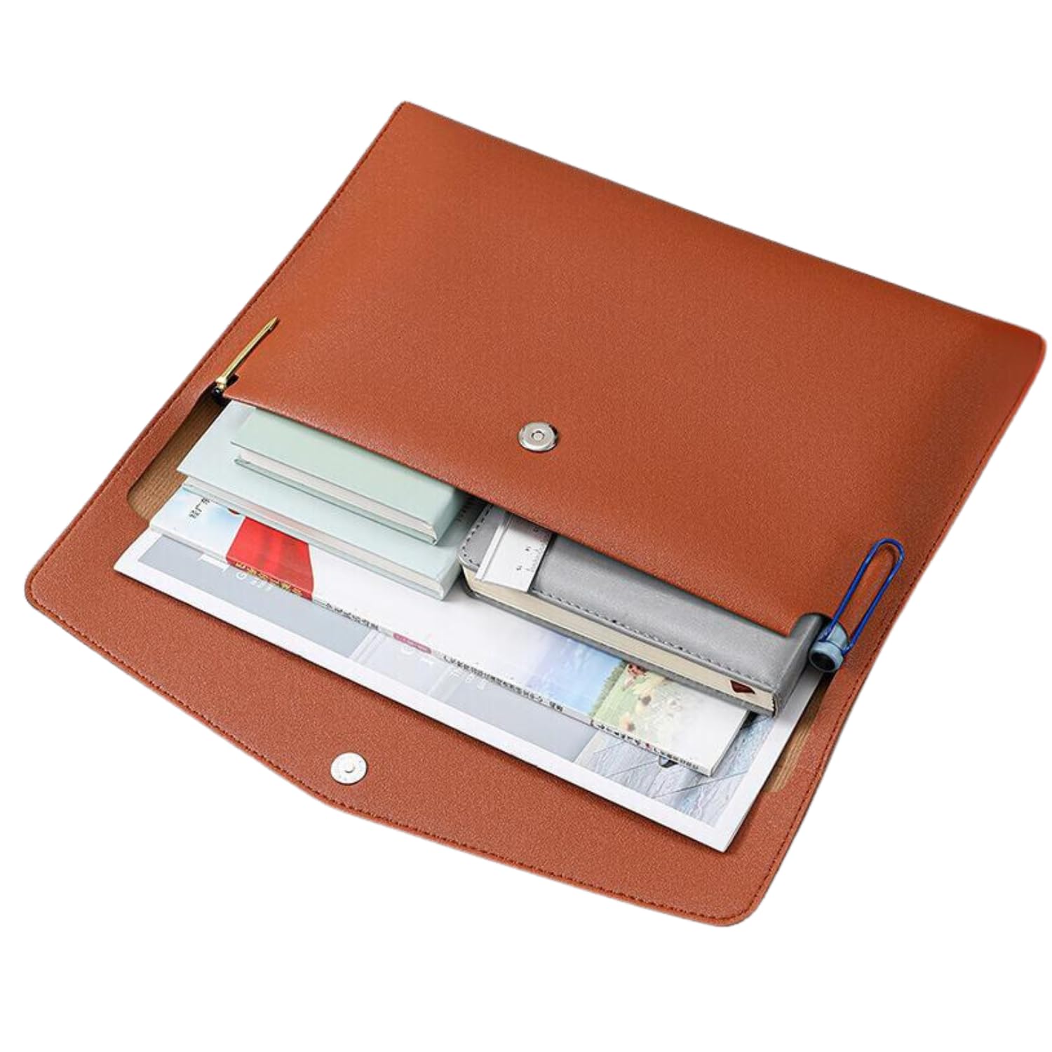 

NYANDELMO ND-0044-R09-BN Коричневая папка-файл из ПУ кожи для формата А4, Letter и документов