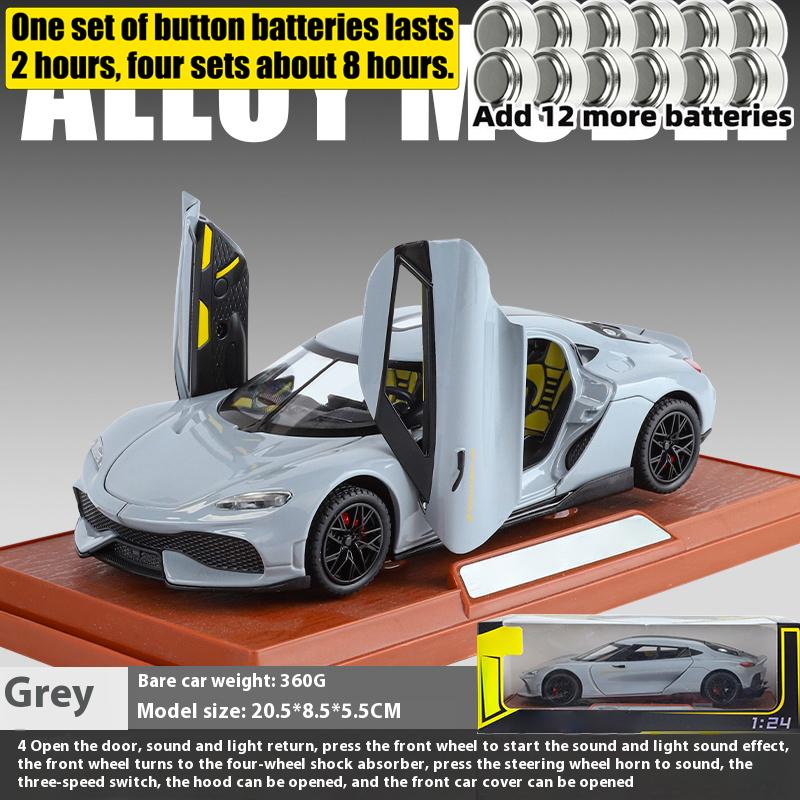 1:24 Gemera GT Sports Car Alloy Diecast Model Sound & Light Series Children's Toy Kids Gift Birthday Present Baby Vehicle Toys