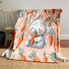 Cute Bunny with Carrots Pattern Print Blanket Soft and Cozy Perfect for the Living Room Bed Sofa or a Nap,gift