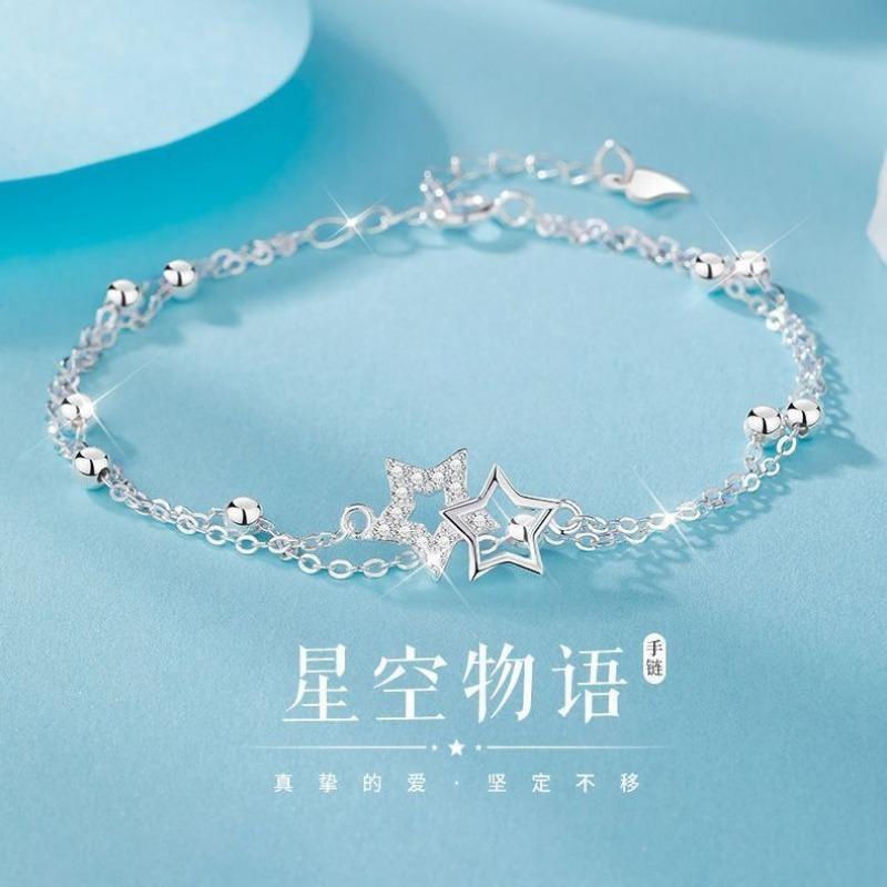 Delicate Double Star Design Light Luxury Bracelet For Women Gift For Girlfriend