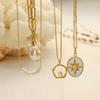 Simple Love Shell Pearl Necklace Does Not Fade Women'S Niche High-End Feeling Plated 18K Gold Collarbone Chain Necklace Jewelry