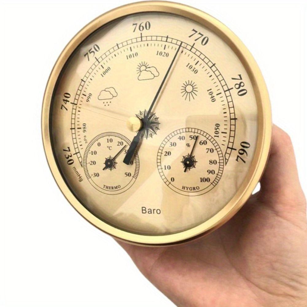 3 In 1 Indoor Climate Monitor Large Display Temperature and Humidity Gauge  Household