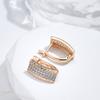 Classic Rectangle Natural Zircon Drop Earrings For Women  Rose Gold Color Ethnic Earrings Vintage Wedding Fine Jewelry