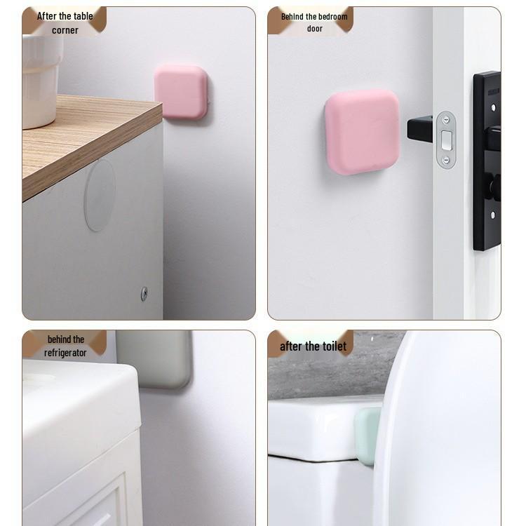 Silicone Door Handle Anti-Collision Pad - Simple, Solid Color Household Stopper