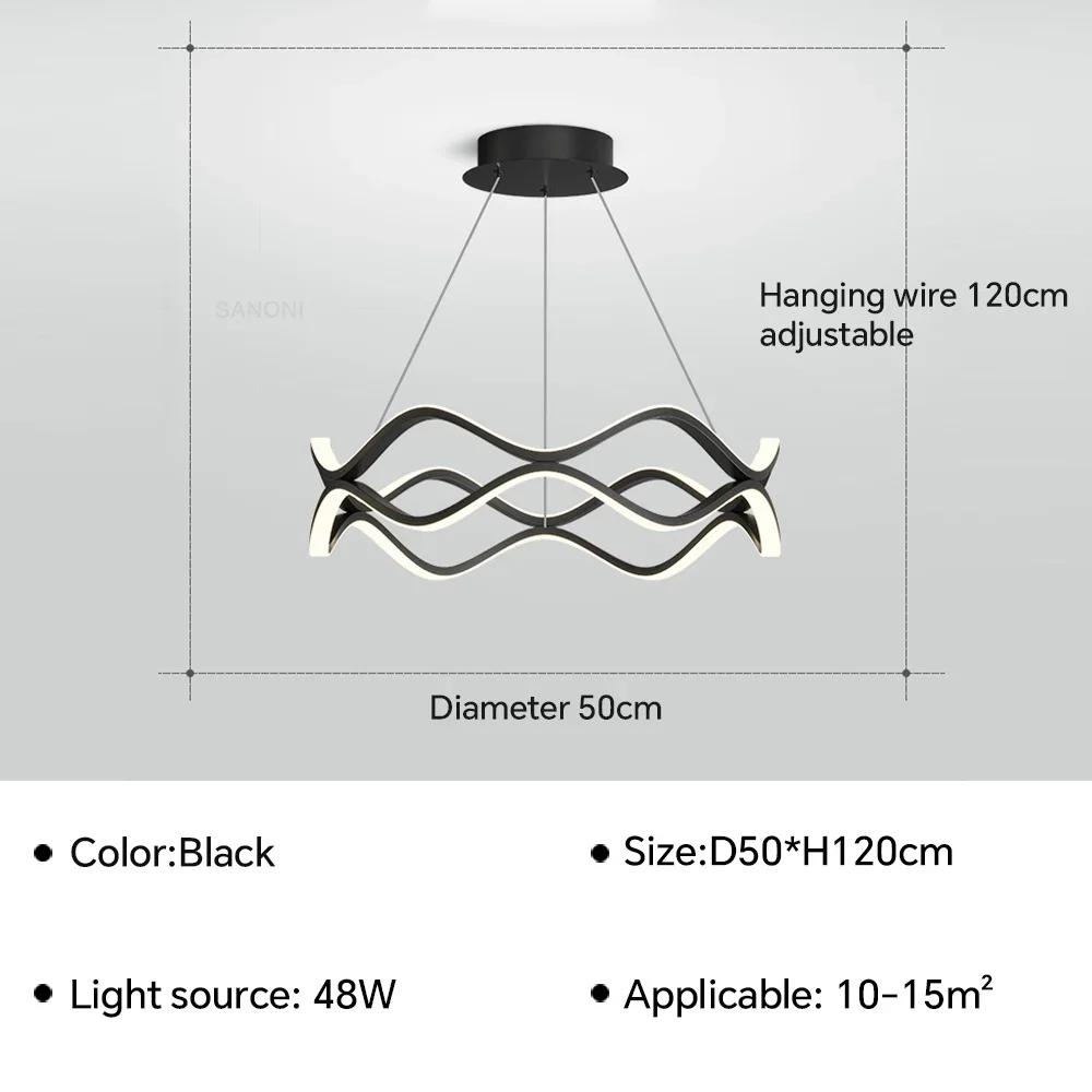 Modern LED Pendant Light For Bedroom Living Dining Room Chandelier Luxury Ring Hanging Lamp Home Decor Indoor Lighting Fixture