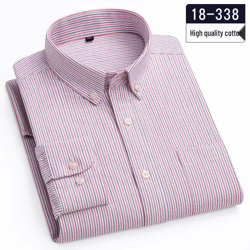 Men's Slim Fit Striped Oxford Cotton Shirt - Autumn Collection