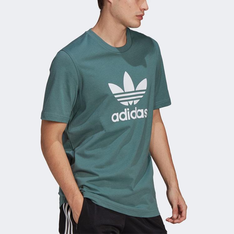 Adidas Tricou cu mânecă scurtă, cu gât rotund, sport, Originals Trefoil, pentru bărbați, verde, GN3483