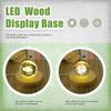 10 Pcs Wooden LED Display Bases Round Wood Display Lighted Bases for Glass Art LED Lighted Display Stand Bases for 3D Crystal Ball Room Office Home