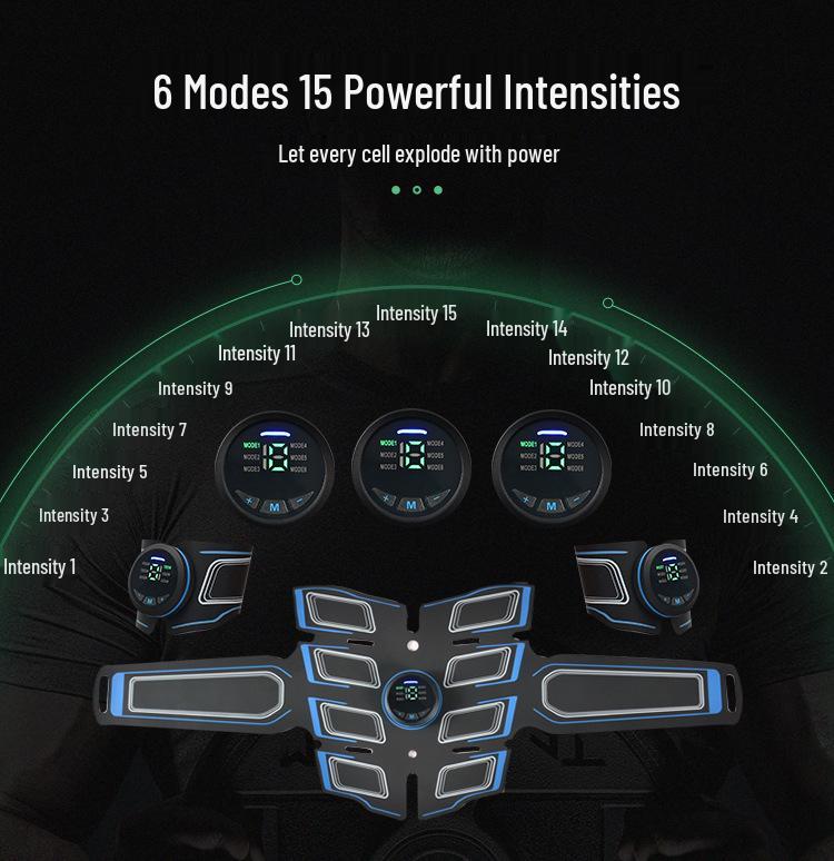Rechargeable EMS Smart Abdominal Trainer with Digital Display - Muscle Stimulator & Massager Fitness Equipment.