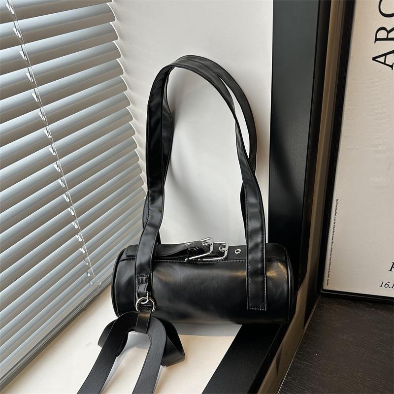 Trendy Cool Bowknot Tubular Cylindrical Pu Shoulder Bags Girly Handbag Armpit Bag Women Design Sense Commuter Bags Gifts