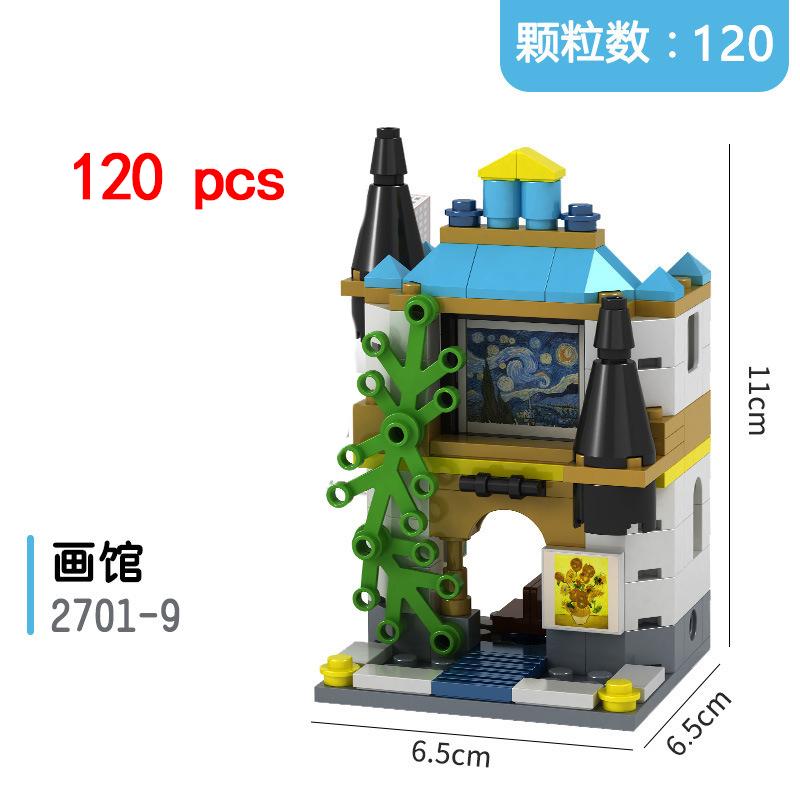 City Miniature Views Mini Street Coffee Shop Model Building Blocks Kits Bricks Kids Toys Girls Boys Flower Food Retail Store