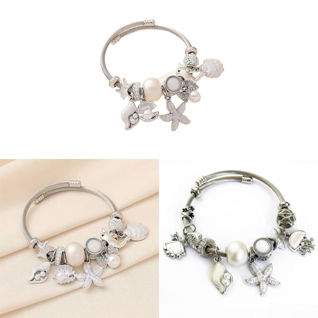 Ocean Starfish Beaded Bracelet With Shell Dolphin Heartshaped Jewelry For Women