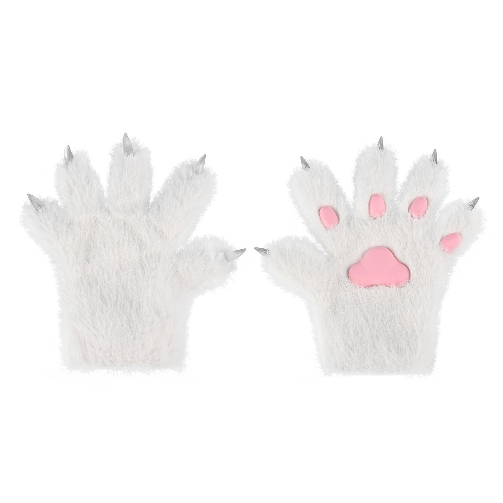 

Halloween Cosplay Christmas Cosplay Props Cute Cartoon Animal Paw Plush Finger Gloves Kitten Fox Collection Warm And Practical 26cm
