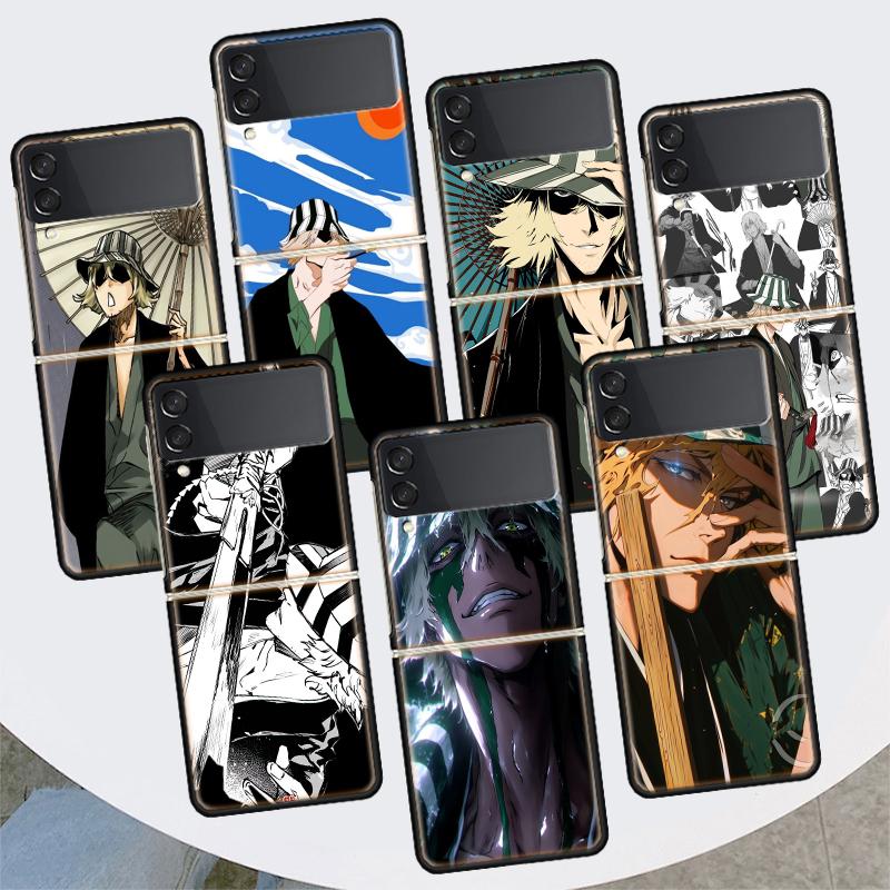 Bleach Kisuke Urahara For Samsung Galaxy Z Flip 7 6 5 4 3 5G Phone Case Black Cover ZFlip 7 6 5 4 3 Shockproof Bumper Coque Gala