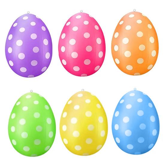 19" oppblåsbare påskeeggdekorasjoner Kjempepåskeeggpynt Fargerike egg Utendørs hagedekor for stue Kontor hage plen