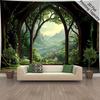 2D Enchanted Forest View Backdrop Arched Window Party Decoration Background