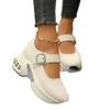 Autumn new diamond buckle fabric sneakers Mary Jane shoes diamond buckle platform casual shoes single shoes