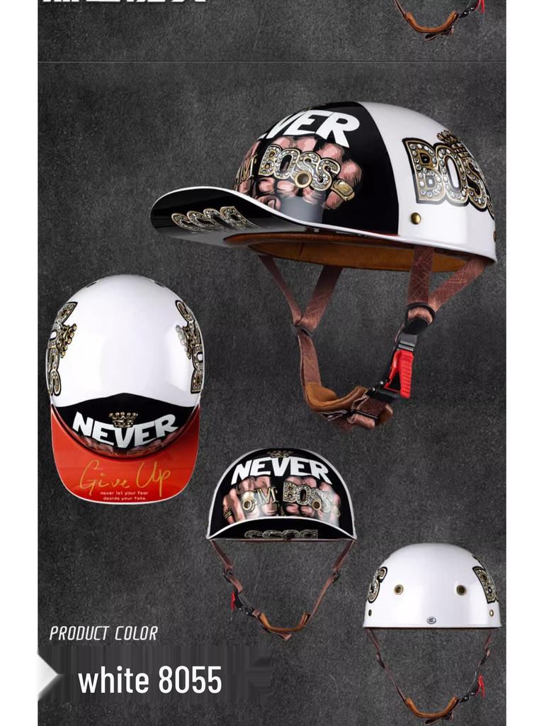 Retro Electric Vehicle Riding Helmet - Unisex, Lightweight, All-Season