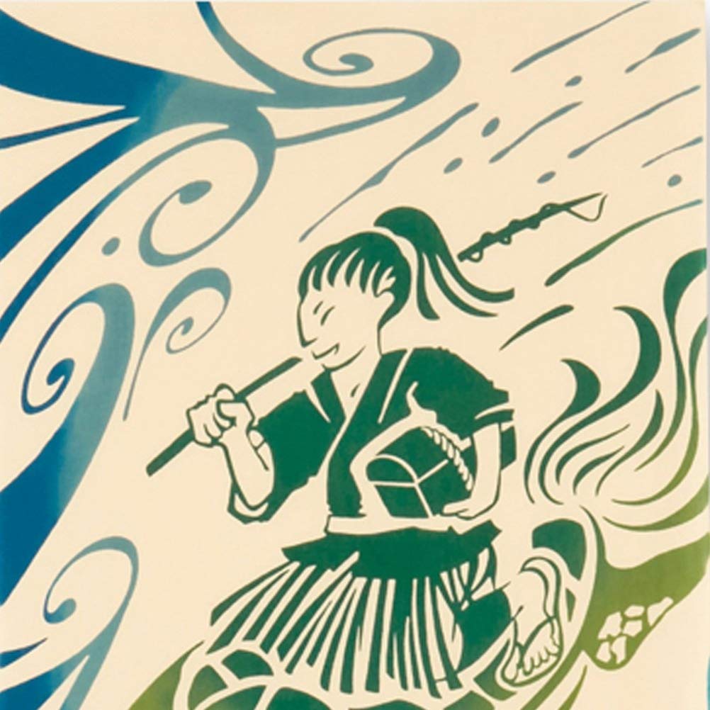 Kenema Japonský ručník 35 x Japonská lidová pohádka Urashima 50161 Miyamoto-Towel Ručník, Barvený technikou Chū, 90cm, Taro,