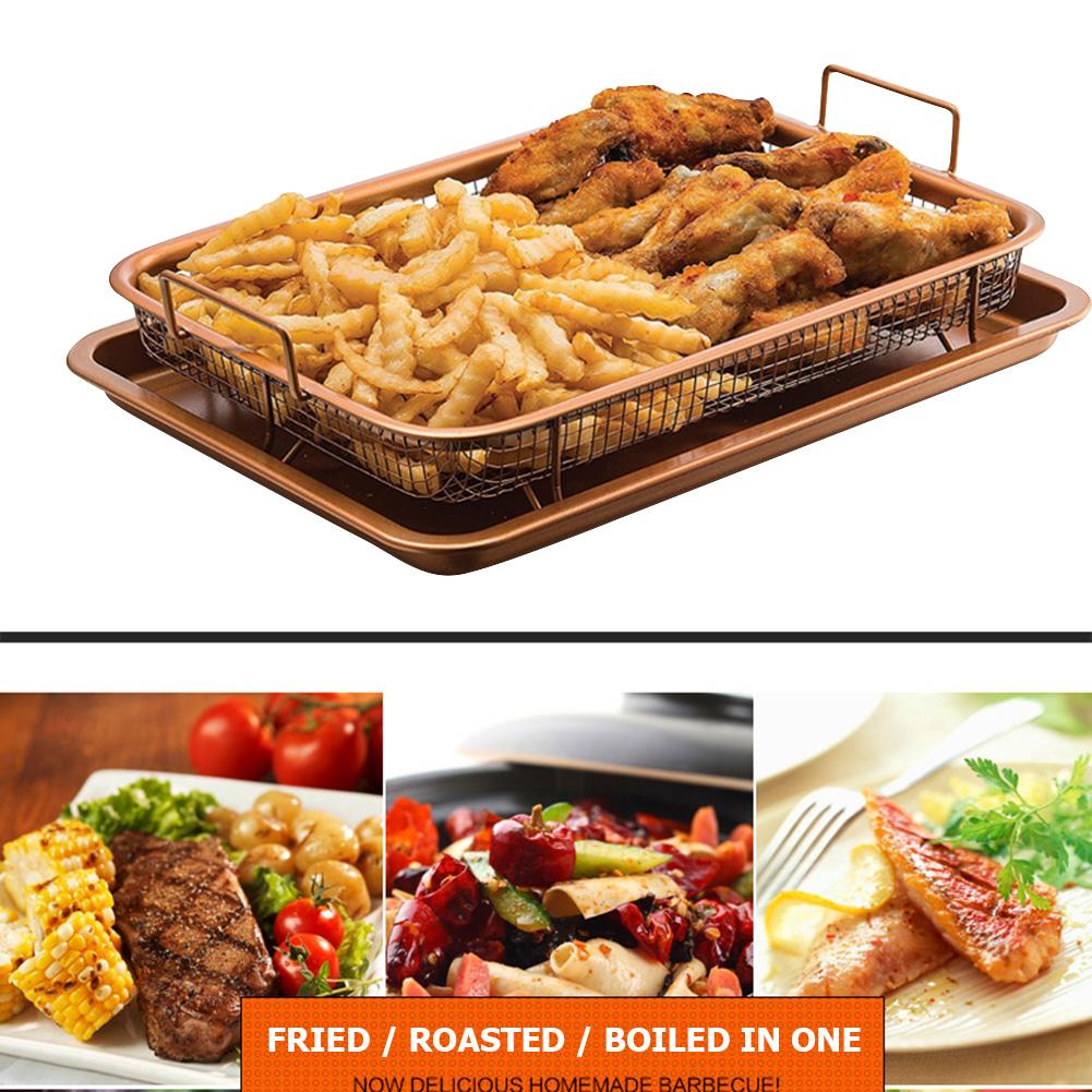 Stainless Steel French Fries Basket Heat-resistance Square Food Mesh Basket Gadgets Tools Western Snacks Air Fryer Accessories