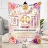 40th Birthday Celebration Flannel Blanket-Soft and Suitable for Sofas,Beds,Offices,Travel,All Seasons,Great Gift for Holidays and Birthdays.