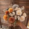 Autumn Carnation Rose Bouquet - Faux Flower Wall Decor for Home & Wedding
