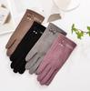 New Rabbit Fleece Warm Gloves Women'S Fall And Winter Outdoor Riding Windproof Padded Winter Cold Thickening Sports