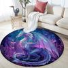 Purple Dragon Round Area Rug,Carpet Rug for Living Room Bedroom Sofa Playroom Decor,Non-slip Floor Mat