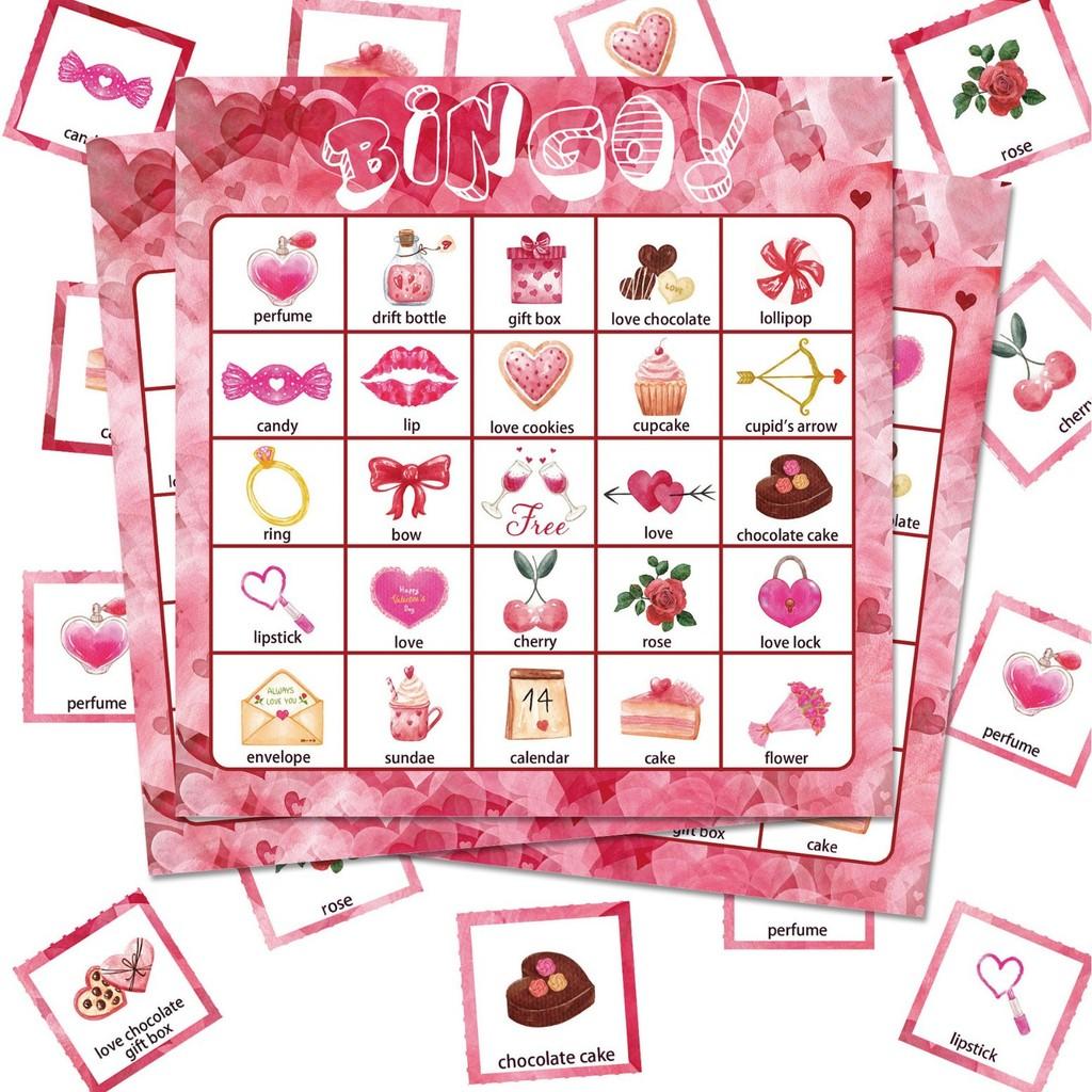 Valentine Day Themed Couple Interactive Fun Desktop Card Bingo Game Props