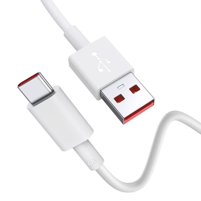 Câble USB-C 1M Charge Rapide 6A pour Xiaomi 12, 12X, 12 Pro, 12 Lite, Xiaomi 12T, 12T Pro